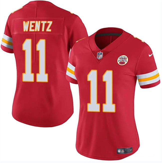 Women's Kansas City Chiefs #11 Carson Wentz Red Vapor Untouchable Limited Stitched Jersey(Run Small)